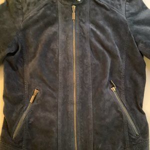 Washable Suede Bomber jacket - Blue